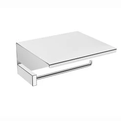 DAX Venice Toilet Paper Holder With Shelf For Mobile, Brass Body, Brushed Nickel Finish, 5-1/4 X 4-3/4 X 2-7/16 Inches (DAX-GDC060159-BN)