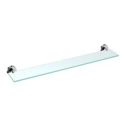 DAX Valencia Bathroom Shelf, Wall Mount, Brass Body With Tempered Glass, Chrome Finish, 24-3/16 Inches (DAX-GDC120145-CR)