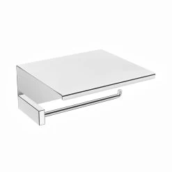 DAX Venice Toilet Paper Holder With Shelf For Mobile, Brass Body, Chrome Finish, 5-1/4 X 4-3/4 X 2-7/16 Inches (DAX-GDC060159-CR)