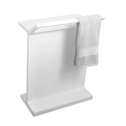 DAX Solid Surface Standing Towel Rack, White, 19-3/4 X 27-1/5 X 12-1/5 Inches (DAX-AB-7461)