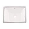 DAX Ceramic Square Single Bowl Undermount Bathroom Sink, White Finish, 18-1/2 X 13-1/2 X 8-1/16 Inches (BSN-202C-W)