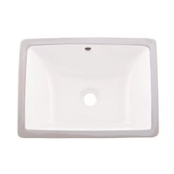 DAX Ceramic Square Single Bowl Undermount Bathroom Sink, White Finish, 18-1/2 X 13-1/2 X 8-1/16 Inches (BSN-202C-W)