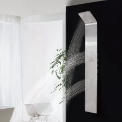 DAX Brushed Stainless Steel Shower Panel Pressure Balance Valve Body Jets Hand Shower (DAX-111PB-BN)