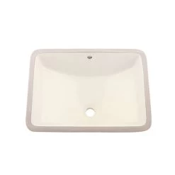 DAX Ceramic Square Single Bowl Undermount Bathroom Sink, Ivory Finish, 22-1/6 X 15-1/2 X 8-5/16 Inches (BSN-202G-I)