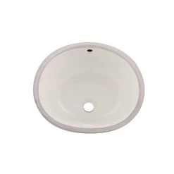DAX Ceramic Oval Single Bowl Undermount Bathroom Sink, Ivory Finish, 18 X 14-3/4 X 7-1/2 Inches (BSN-205B-I)