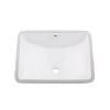 DAX Ceramic Square Single Bowl Undermount Bathroom Sink, White Finish, 22-1/6 X 15-1/2 X 8-5/16 Inches (BSN-202G-W)