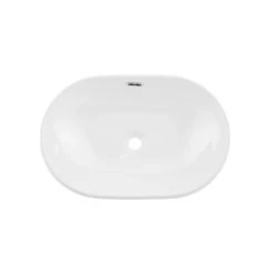 DAX Ceramic Oval Single Bowl Bathroom Vessel Sink, White Finish, 23 X 15-1/2 X 7 Inches (BSN-243C)