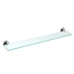 DAX Valencia Bathroom Shelf, Wall Mount, Brass Body With Tempered Glass, Brushed Finish, 24-3/16 Inches (DAX-GDC120145-BN)