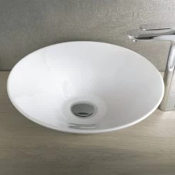 DAX Ceramic Round Single Bowl Bathroom Vessel Sink, White Finish, ?ò 17 X 5-1/2 Inches (BSN-234) -Bathroom Shop 02 0bc33188 f20f 4d67 ad59 1c711dbc606e