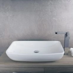 DAX Ceramic Rectangle Single Bowl Bathroom Vessel Sink, White Finish, 23-13/16 X 15-1/8 X 2-5/16 Inches (BSN-285I) -Bathroom Shop 02 3f14d002 02d6 4f14 840c 67fc2128aefd