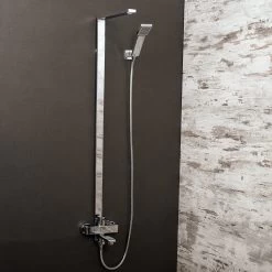 DAX Shower System, Faucet Set, With Shower Tub Trim And Hand Shower, Wall Mount, Brass Body, Chrome Finish (DAX-8166C-CR)