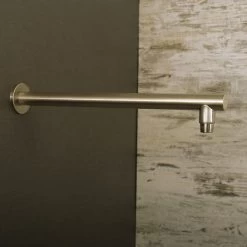 DAX Round Shower Arm, Brass Body, Wall Mount, Brushed Nickel Finish, 15 Inches (D-F04-15-BN) -Bathroom Shop 02 9bfbac01 34da 4451 9ab8 34bc2f9ea184