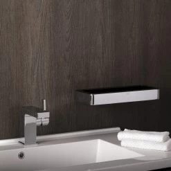 COSMIC Extreme Bathroom Shelf, Wall Mount, Brass Body With Plastic, Matte Black Finish, 11-7/8 X 1-9/16 X 4-13/16 Inches (2516149) -Bathroom Shop 02 bfcbb946 2ea9 41e1 b433 96e103dacca4