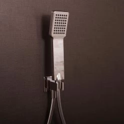 DAX Square Handheld Shower With Angle, L-Style, Brass Body, Chrome Finish, 2-1/2 X 8-13/16 Inches (DAX-550)