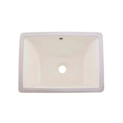 DAX Ceramic Square Single Bowl Undermount Bathroom Sink, Ivory Finish, 18-1/2 X 13 X 7-1/2 Inches (BSN-202B-I)