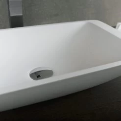 DAX Solid Surface Rectangle Single Bowl Bathroom Vessel Sink, White Matte Finish, 22-7/8 X 13-3/8 X 4 Inches (DAX-AB-1321) -Bathroom Shop 03 3bbf7806 b5ba 4694 855f 40d91426c5c0