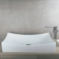 DAX Ceramic Rectangle Single Bowl Bathroom Vessel Sink, White Finish, 25-3/4 X 15-1/2 X 5-1/4 Inches (BSN-280B) -Bathroom Shop 03 3f44cebc f2d2 4200 a286 3c6be5e098db