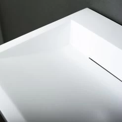 DAX Solid Surface Rectangle Pedestal Freestanding Bathroom Sink, White Matte Finish, 21-1/4 X 17-1/8 X 32-7/8 Inches (DAX-AB-1384) -Bathroom Shop 03 607ee3f8 de22 4329 9800 762d0244ee2a