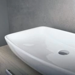 DAX Ceramic Rectangle Single Bowl Bathroom Vessel Sink, White Finish, 23-13/16 X 15-1/8 X 2-5/16 Inches (BSN-285I) -Bathroom Shop 03 79c26658 7f97 497d 8bd8 ca7900af7a4c