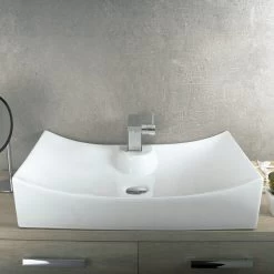 DAX Ceramic Rectangle Single Bowl Bathroom Vessel Sink, White Finish, 27-1/8 X 16-1/8 X 5-1/4 Inches (BSN-280A) -Bathroom Shop 03 870c1db8 3873 414f b111 2412333557fb