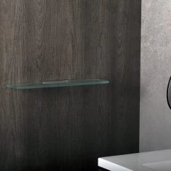 COSMIC Project Bathroom Shelf, Wall Mount, Stainless Steel Body With Tempered Glass, Chrome Finish, 15-3/4 X 3/4 X 4-5/16 Inches (2510144) -Bathroom Shop 03 9ad81e61 2e86 473a ac8e eb2b62daad1b