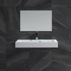 DAX Solid Surface Rectangle Single Bowl Bathroom Vessel Sink, White Matte Finish, 31-1/3 X 18-1/9 X 6-3/4 Inches (DAX-AB-1021) -Bathroom Shop 03 b6ceff98 e8c1 4a8e b56c 724d049d1e13