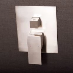 DAX Square Shower Single Valve Trim, Brass Body, Brushed Nickel Finish, 6-5/16 X 7-1/2 X 3-7/8 Inches (DAX-6973A-BN)