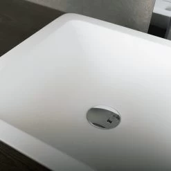 DAX Solid Surface Square Single Bowl Bathroom Vessel Sink, White Matte Finish, 16-1/2 X 16-1/2 X 4 Inches (DAX-AB-1320) -Bathroom Shop 03 f8b36a1b 3a1b 447e a948 520c65df9c58
