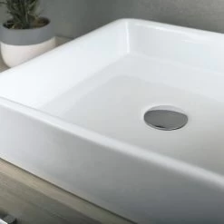 DAX Ceramic Square Single Bowl Bathroom Vessel Sink, White Finish, 15-5/16 X 15-5/16 X 2-5/16 Inches (BSN-285C) -Bathroom Shop 04 e3bcb546 9fcc 4cb6 aa13 2c741c20646e