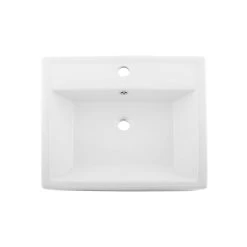 DAX Ceramic Rectangle Single Bowl Bathroom Vessel Sink, White Finish, 20-1/8 X 17-1/4 X 6 Inches (BSN-241) -Bathroom Shop 05 136a6ecf 1c73 4887 8759 7c61e880c98b