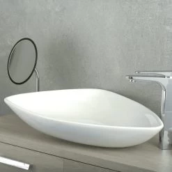 DAX Ceramic Triangle Single Bowl Bathroom Vessel Sink, White Finish, 26 X 18 X 5 Inches (BSN-223) -Bathroom Shop 05 bc873934 551b 410c ba1e 61ac0849584e