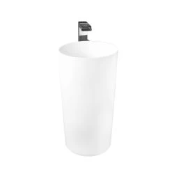 DAX Solid Surface Round Pedestal Freestanding Bathroom Sink, White Matte Finish, 17-3/4 X 17-3/4 X 32-7/8 Inches (DAX-AB-1381) -Bathroom Shop 05 e466659f d9de 47db a280 4d428d4cdfcb