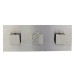 DAX Square Concealed Valve. Thermostatic Mixer With 4 Function Diverter. Brushed Nickel Finish (DAX-1058-SQ-BN) -Bathroom Shop 1058 03 1