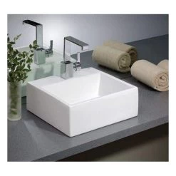 Rio Overcounter Bath Sink With Single Hole Drilling - White