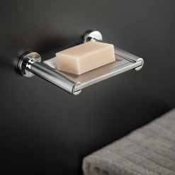 COSMIC Architect Soap Dish, Wall Mount, Stainless Steel, Chrome Finish, 6-5/8 X 1-9/16 X 4-1/4 Inches (2050133)