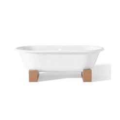 Regal Wooden Base Clawfoot Tub - Continuous Roll Rim - No Faucet Drillings 7 Regal Wooden Base Clawfoot Tub - Continuous Roll Rim - No Faucet Drillings -Bathroom Shop 2129 ww fo 3