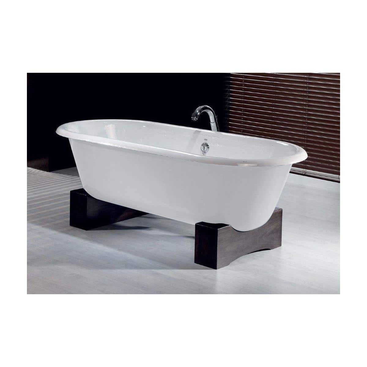 Regal Wooden Base Clawfoot Tub - Continuous Roll Rim - No Faucet Drillings 1 Regal Wooden Base Clawfoot Tub - Continuous Roll Rim - No Faucet Drillings