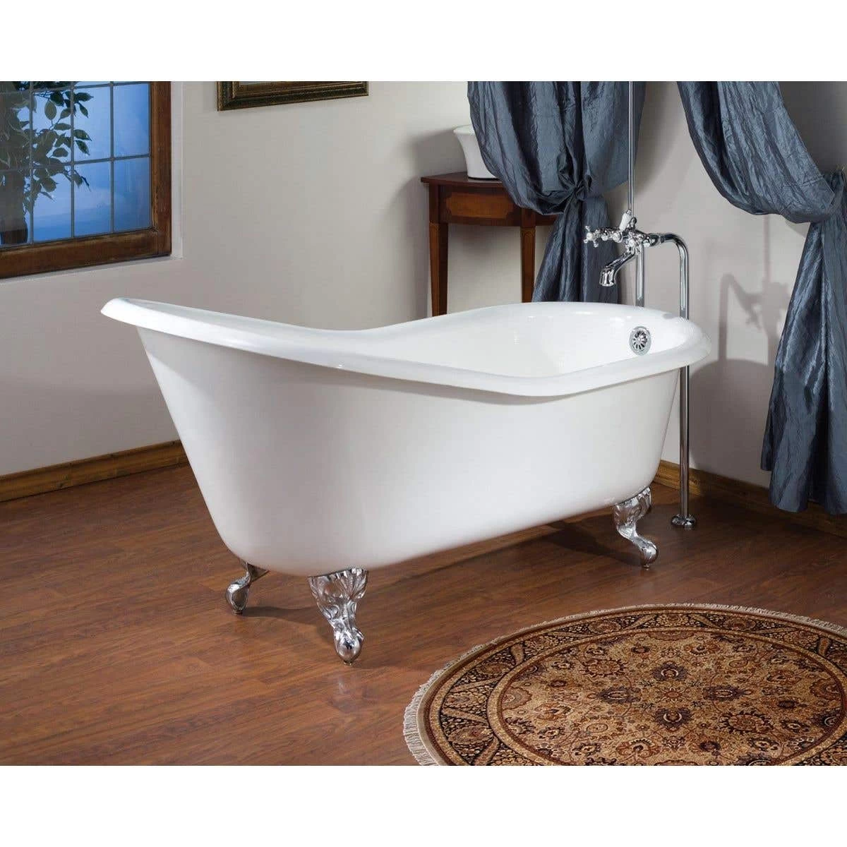 Cast Iron Slipper Clawfoot Tub - Continuous Rolled Rim - No Faucet Drillings 1 Cast Iron Slipper Clawfoot Tub - Continuous Rolled Rim - No Faucet Drillings