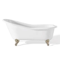 Cast Iron Slipper Clawfoot Tub - Rim Faucet Drillings