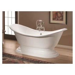 Regency Cast Iron Pedestal Bathtub - Rim Faucet Drillings