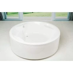 Allegra Acrylic 75 Inch Freestanding Round Bathtub - White