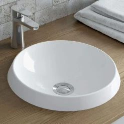 Rossini Round Vessel Bathroom Sink - White
