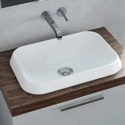 Rossini Rectangle Vessel Bathroom Sink - White