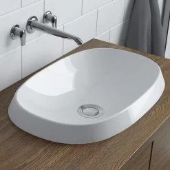Rossini Oval Vessel Bathroom Sink - White