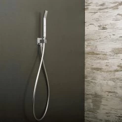 DAX PVC Shower Hose, Robber Body, Silver Finish, Connection 1/2 Inch, 59 1/16 Inches Long (D-8861B)