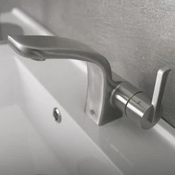 DAX Single Handle Bathroom Faucet, Stainless Steel Body, Brushed Finish, 4-13/16 X 6-1/16 Inches (DAX-010-05) -Bathroom Shop DAX 010 05 03