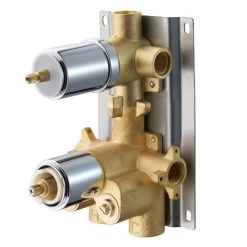 DAX Round Concealed Valve. Thermostatic Mixer With 2/3 Function Diverter. Brushed Nickel Finish (DAX-1054-RD-BN) -Bathroom Shop DAX 1054 CR 88a5da04 5665 4c46 85cc 0d0aa452731e