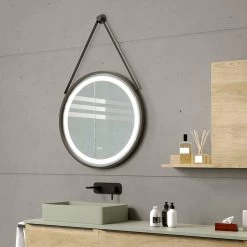 DAX Aura 28" Strap LED Light Round Mirror (DAX-120-AURA0228)
