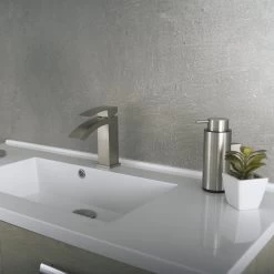 DAX Single Handle Waterfall Bathroom Faucet, Brass Body, Brushed Finish, 4-7/8 X 7 Inches (DAX-6690A-BN) -Bathroom Shop DAX 6690A BN 02