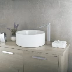 DAX Single Handle Waterfall Vessel Sink Faucet, Brass Body, Chrome Finish, 4-15/16 X 12-5/16 Inches (DAX-6690B-CR) -Bathroom Shop DAX 6690B CR 02